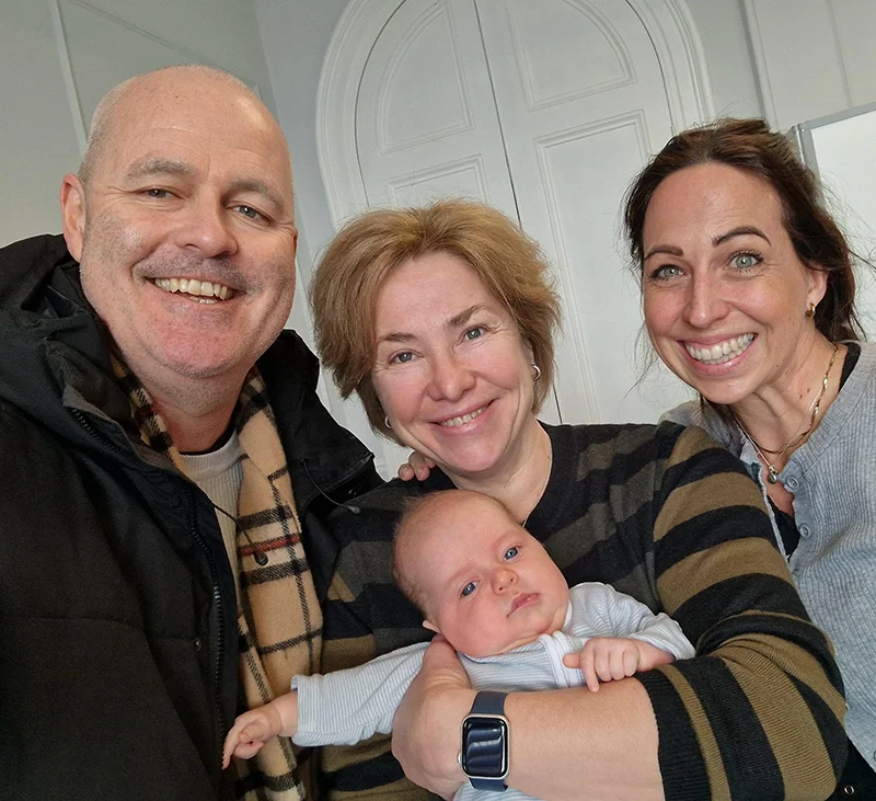 Obstetrician Dr Berrin Tezcan with family