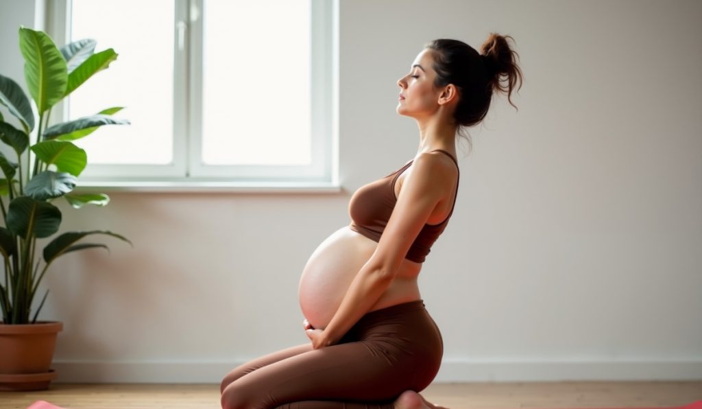 photo of pregnant woman sitting