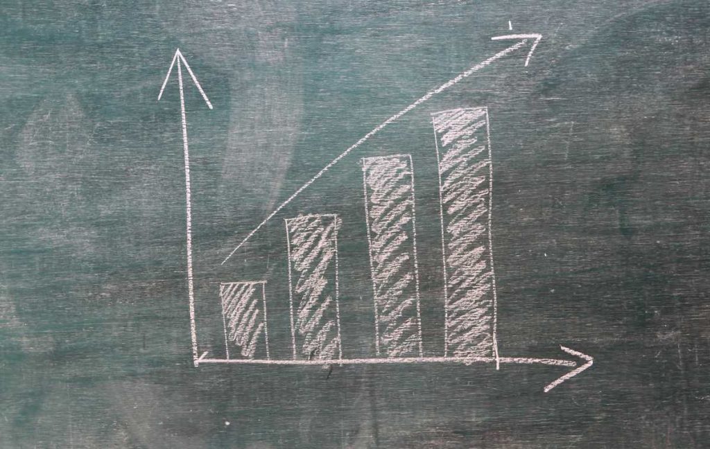 hand drawing a chart isolated on green background