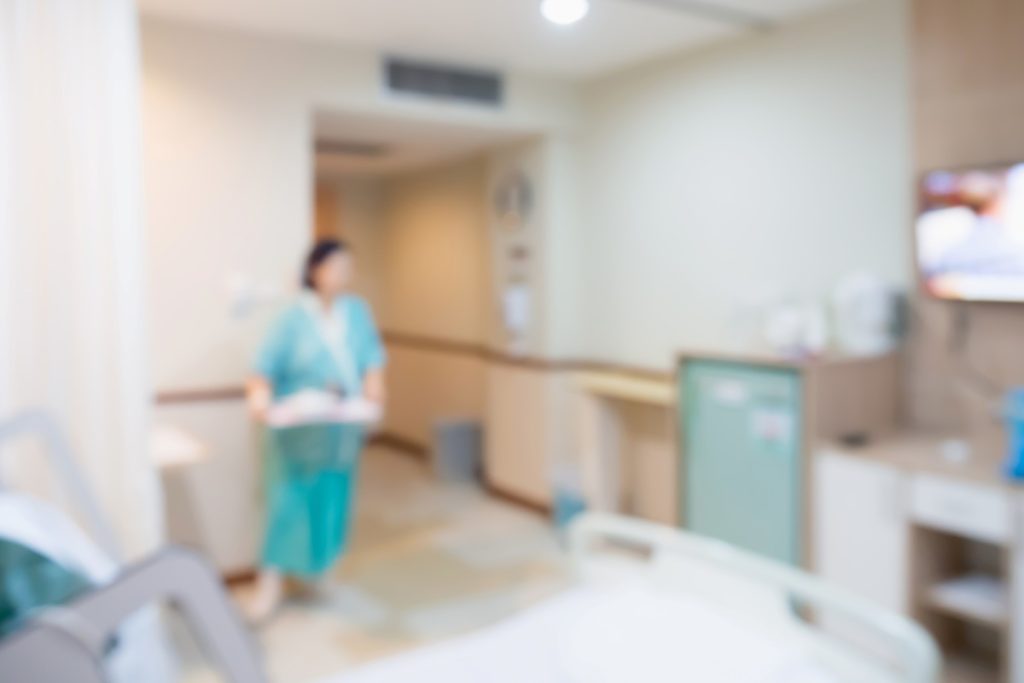 Abstract blur Hospital Room interior for background 