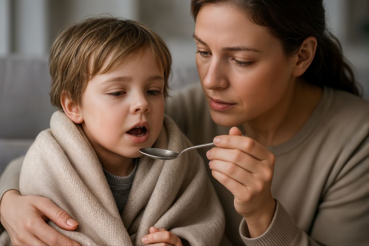 Mother Taking Care of Sick Child